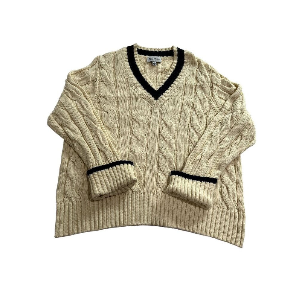 NWOT Beverly Hills x Revolve V Neck Sweater in Ivory